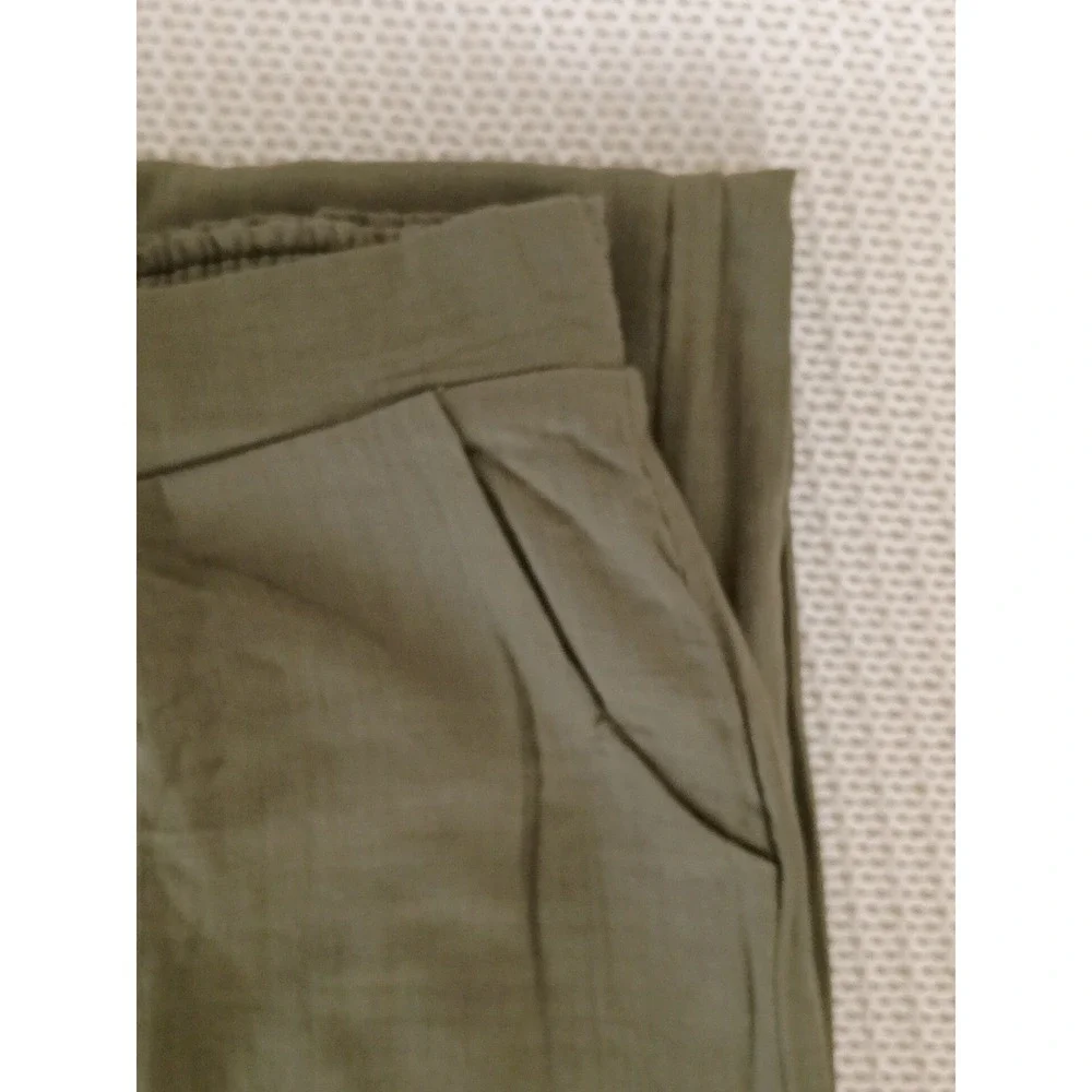 NOFLICK NWT Olive 100% Cotton‎ Wide Leg Smocked Waist Relaxed Flowy Pants M